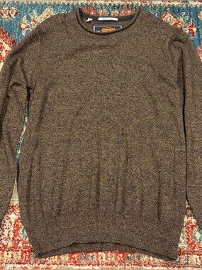 SuperDry Men’s Cashmere Blend Brown Crewneck Sweater Hype Rare (2X) XXL